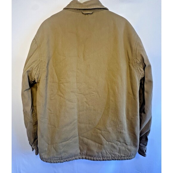 Jachs NY Men's Jacket Color Tan Size M Chore Utility Barn Coat Hood Snap Front - Picture 5 of 13